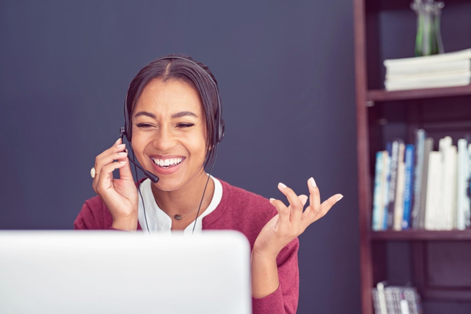Modern workspace with communication tools